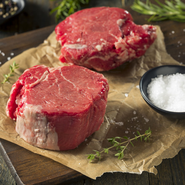 Thick cut grass fed beef fillet sharing steak (400 g) (serves 2) (chilled, 21 day aged)