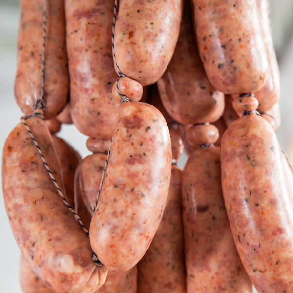 Pasture raised Free range pork, prune and cognac cocktail sausages (gluten free, additive free, frozen)